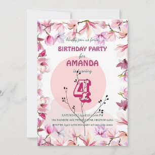 Roze flora waterverf gradiënt Birthday Par Kaart