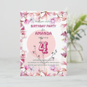 Roze flora waterverf gradiënt Birthday Par Kaart (Staand voorkant)