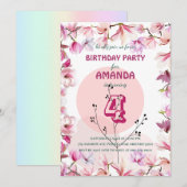 Roze flora waterverf gradiënt Birthday Par Kaart (Voorkant / Achterkant)