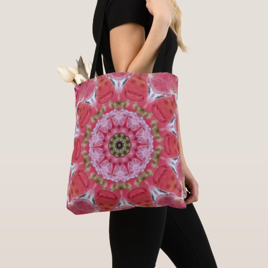 Roze floraal abstract tas (Dichtbij)