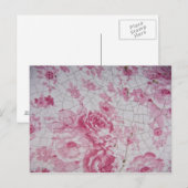  roze floraal briefkaart (Voorkant / Achterkant)