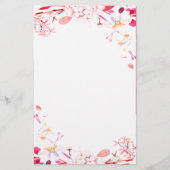 Roze floraal briefpapier (Voorkant)