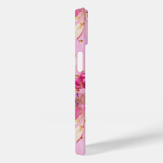 Roze floraal Case-Mate iPhone case (Achterkant / Rechts)