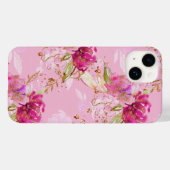 Roze floraal Case-Mate iPhone case (Achterkant (horizontaal))