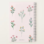 Roze floraal gepersonaliseerd notitieboek (Achterkant)