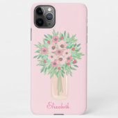  roze floraal iPhone hoesje (Achterkant)