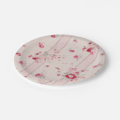  roze floraal papieren bordje (Gekanteld)