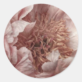 Roze floraal ronde sticker