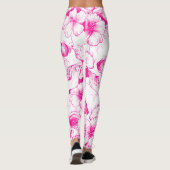 roze floraal Skulls Leggings (Achterkant)