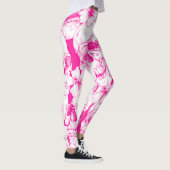 roze floraal Skulls Leggings (Rechts)
