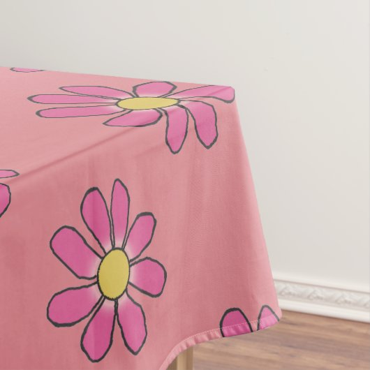 Roze floraal tafelkleed (Voorbeeld)