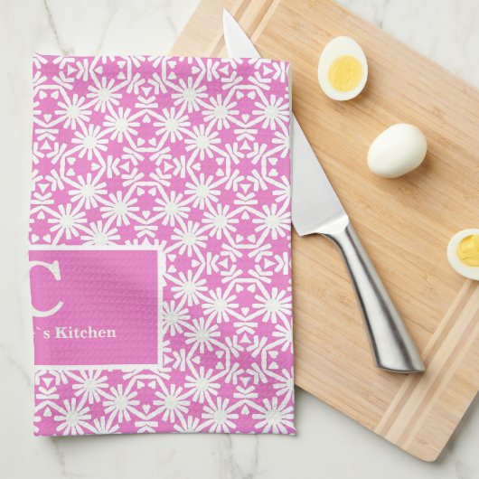 Roze floraal theedoek (Quarter Fold)