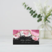 roze floragate zwart visitekaartje (Staand voorkant)