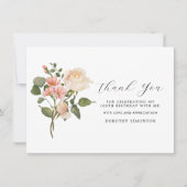  Roze Floral 100e verjaardag Dank u (Voorkant)