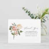 Roze Floral 100e verjaardag Dank u (Staand voorkant)