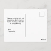  Roze Floral 1e Heilige Communie Dank u wel Briefkaart (Achterkant)