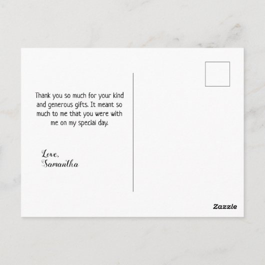 Roze Floral 1e Heilige Communie Dank u wel Briefkaart (Achterkant)