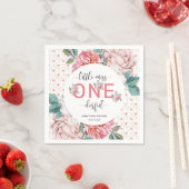 Roze Floral 1e verjaardag Servet (Insitu)