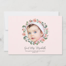 Roze Floral 2 Foto bijbeldoekje voor meisjes Kaart