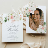 Roze Floral 60ste verjaardag van de uitnodiging va