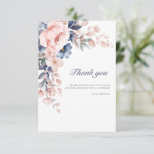 Roze Floral 60th Birthday Bedankkaart (Staand voorkant)