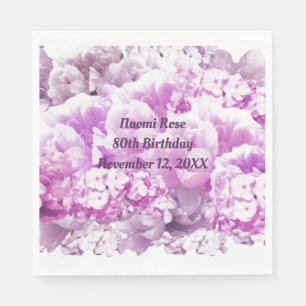 Roze Floral 80th Birthday Paper Napkins Servet