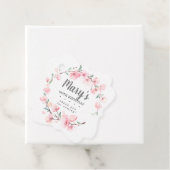 Roze Floral 90th Birthday Hartelijk dank Bedankjes Labels (In situ)