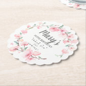 Roze Floral 90th Birthday Hartelijk dank Kartonnen Onderzetters (Gekanteld)