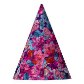  roze Floral Aangepaste Foto Happy Birthday Feesthoedjes (Achterkant)