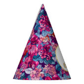  roze Floral Aangepaste Foto Happy Birthday Feesthoedjes (Links)