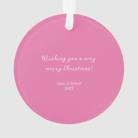 roze Floral - Aangepaste kerstboom Ornament (achterkant)