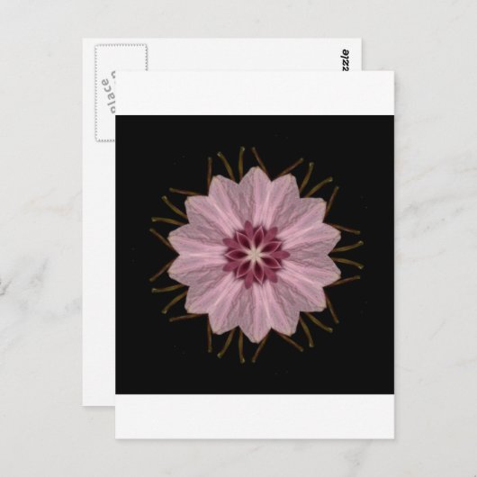 Roze Floral Abstract Briefkaart (Voorkant / Achterkant)