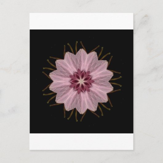 Roze Floral Abstract Briefkaart (Voorkant)