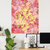 Roze Floral Abstract Poster (Thuiskantoor)