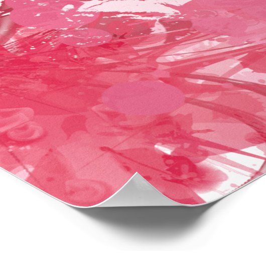 Roze Floral Abstract Poster (Hoek)