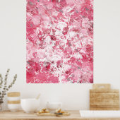 Roze Floral Abstract Poster (Keuken)