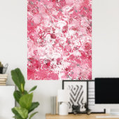 Roze Floral Abstract Poster (Thuiskantoor)