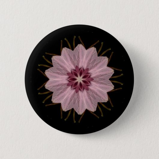 Roze Floral Abstract Ronde Button 5,7 Cm (Voorkant)