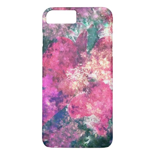 Roze Floral Abstracte iPhone Case (Achterkant)
