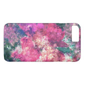 Roze Floral Abstracte iPhone Case (Achterkant (Horizontaal))