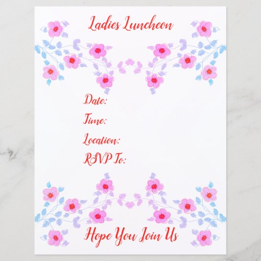 Roze Floral Accented (Voorkant)