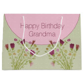 Roze Floral Accented Groot Cadeauzakje (Voorkant)