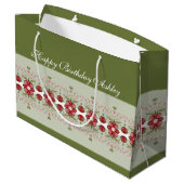 Roze Floral Accented Groot Cadeauzakje (Achterkant Gekanteld)