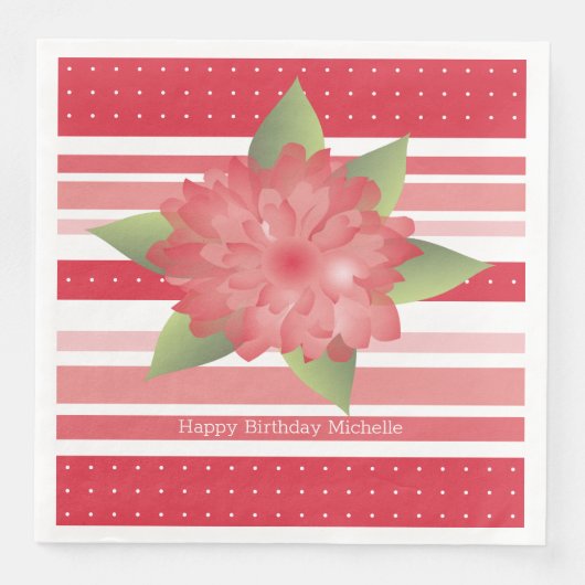 Roze Floral Accented Servet (Voorkant)