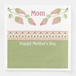 Roze Floral Accented Servet