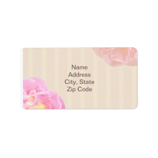 Roze Floral Adres Etiket Nicole