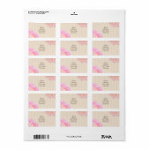 Roze Floral Adres Etiket Nicole (Full Sheet)
