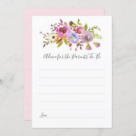 Roze Floral Advice voor Ouders die onder de douche Kaart