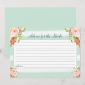 Roze Floral advies voor de Bride Kaart (Voorkant / Achterkant)