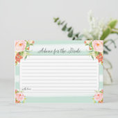 Roze Floral advies voor de Bride Kaart (Staand voorkant)